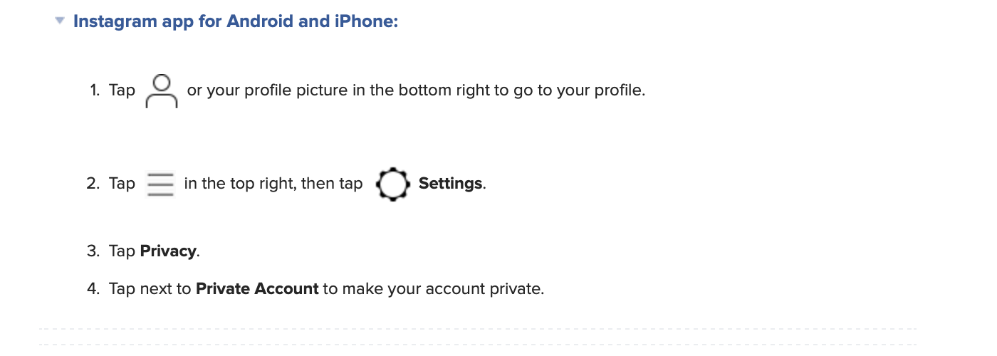 Setting up Instagram privacy from a computer Setting up Instagram privacy from a computer